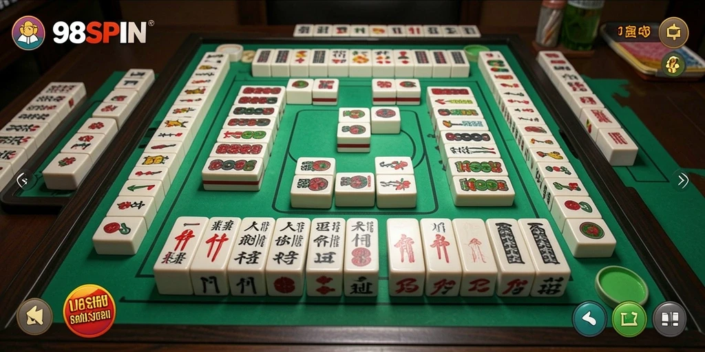 Tampilan gameplay menarik dari 98SPIN dengan level Mahjong.