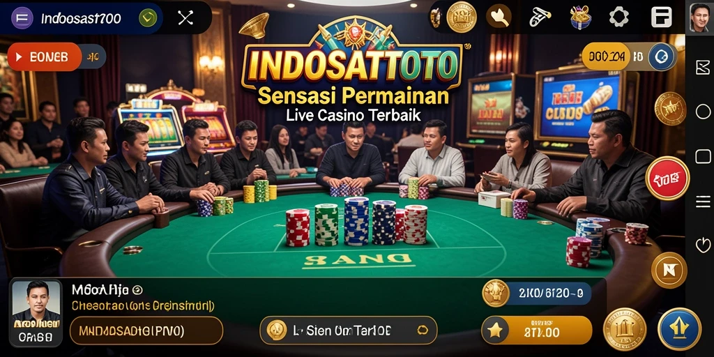 Tampilan gameplay Live Casino yang menegangkan dan interaktif.