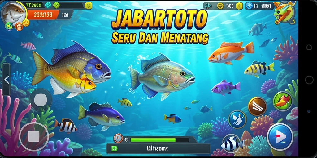 Tampilan gameplay seru JABARTOTO saat menangkap ikan.