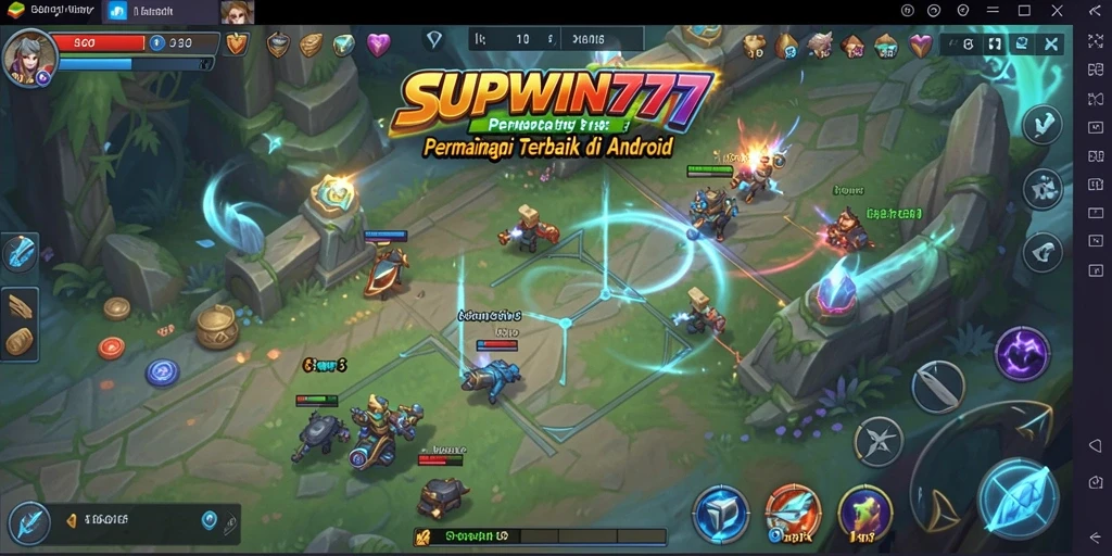 Tangkapan layar gameplay SUPWIN777 yang menunjukkan pertempuran yang mendebarkan.
